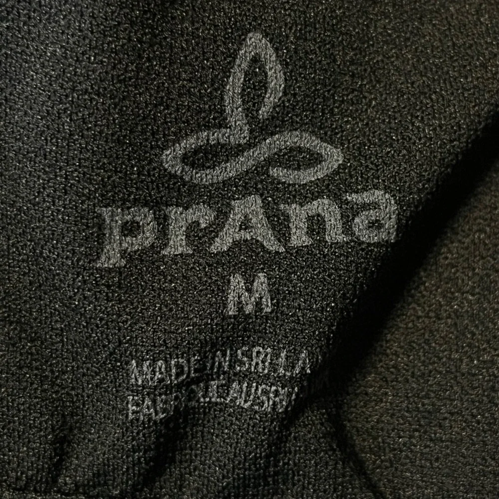 Prana Womens One Piece Swimsuit Black White Leaf Print Strappy Lattice Back M
